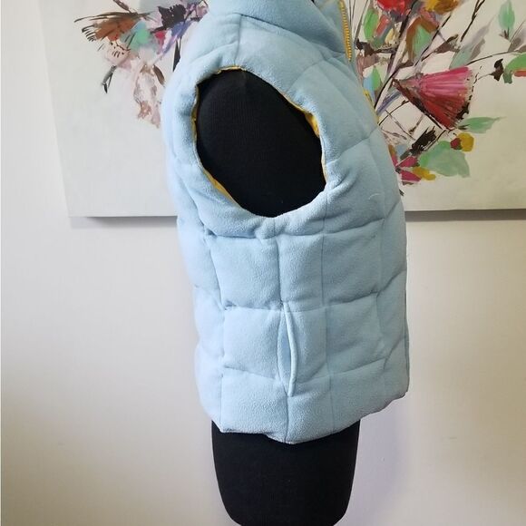 𝅺Old Navy Sleeveless Reversible Yellow and Blue Puffer Jacket - Picture 9 of 9